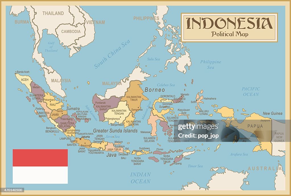 Vintage Map of Indonesia