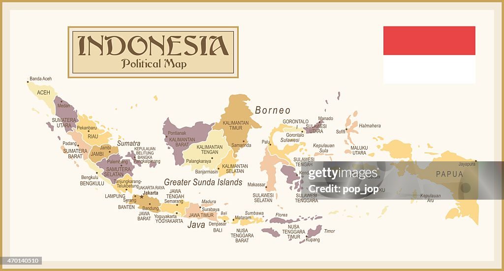 Vintage Map of Indonesia