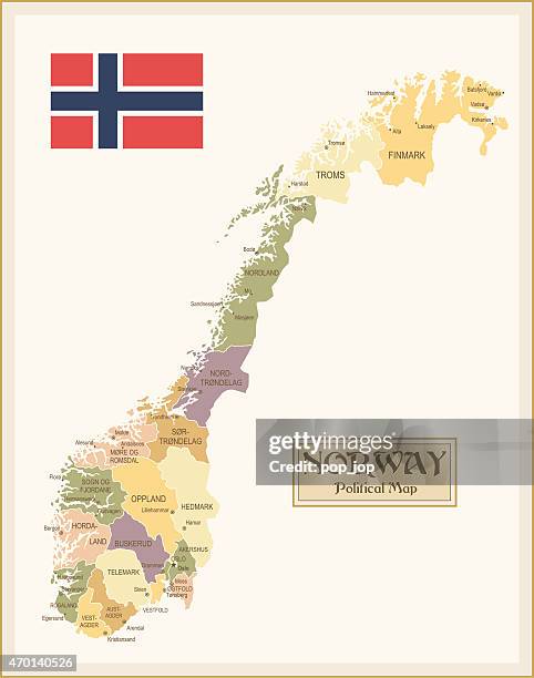 vintage map of norway - alesund norway stock illustrations