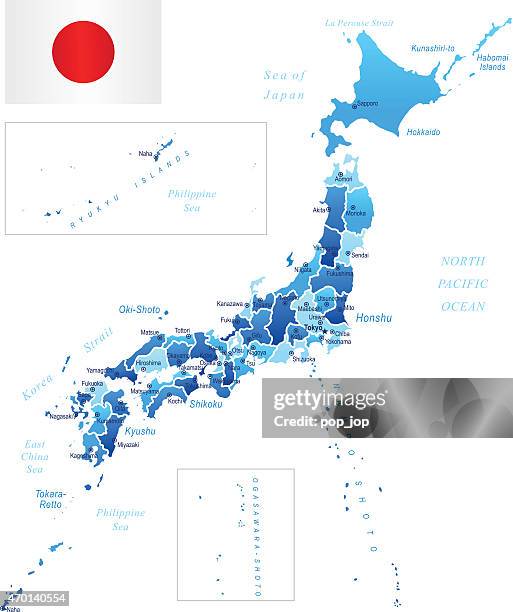 ilustrações, clipart, desenhos animados e ícones de mapa de japão - hokkaido