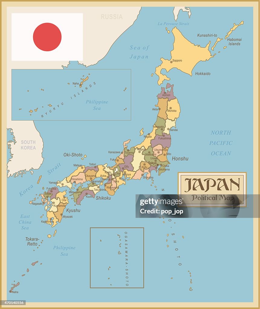 Vintage Karte von Japan