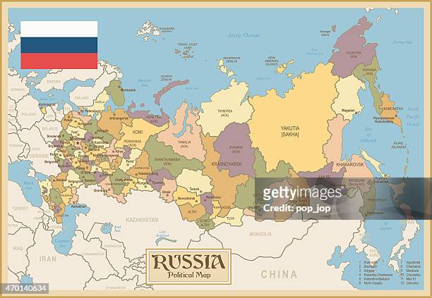 ilustraciones, imágenes clip art, dibujos animados e iconos de stock de mapa del vintage de rusia - russian far east