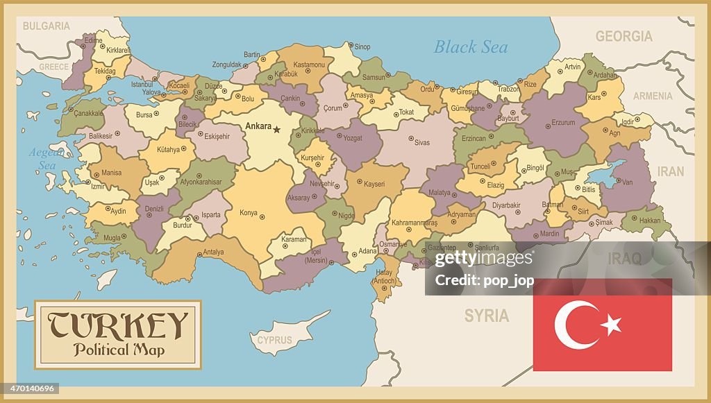 Vintage Map of Turkey