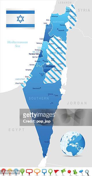 map of israel - tel aviv stock illustrations