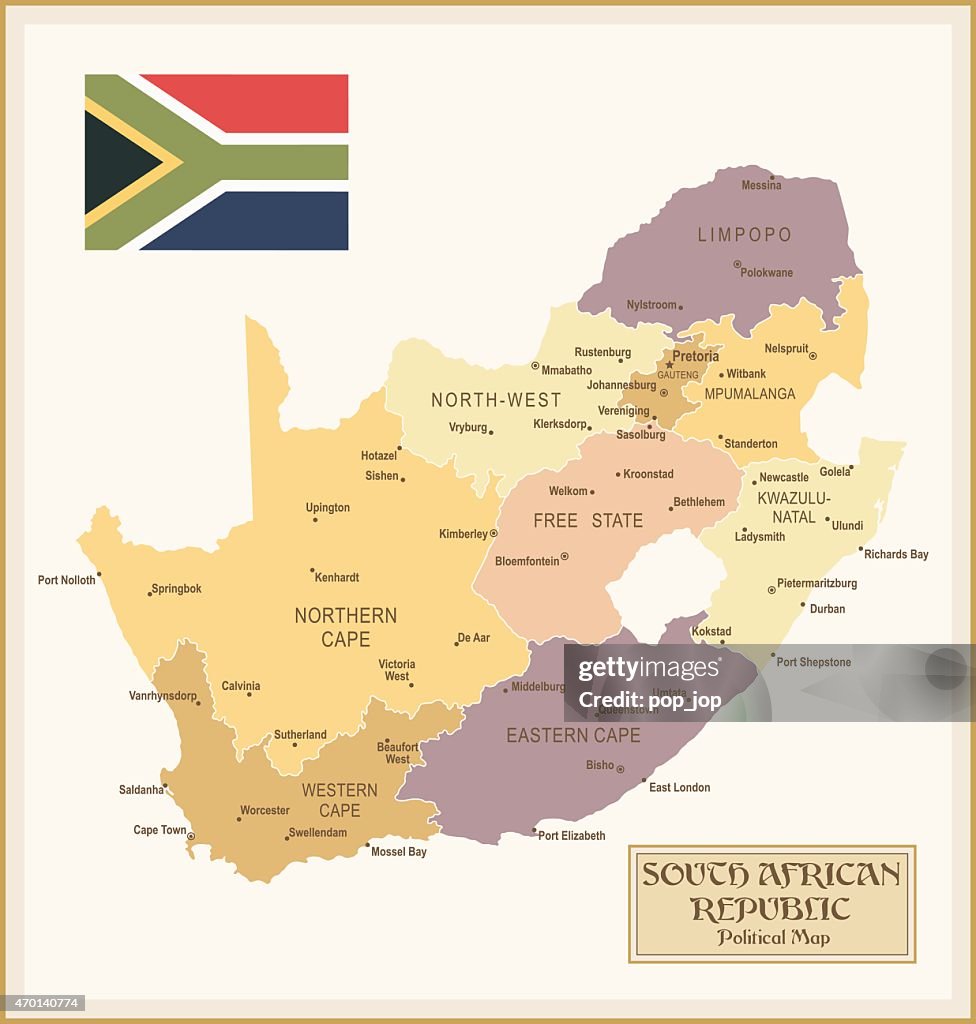 Vintage Map of South Africa