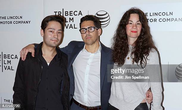 Producers Richard J. Bosner, Michael Gasparro and Lizzie Nastro attend the 2015 Tribeca Film Festival - World Premiere Narrative: "The Wannabe" at...