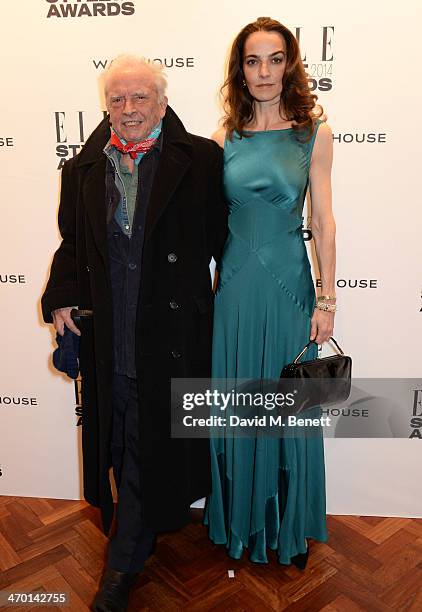 David Bailey and Catherine Bailey attend the Elle Style Awards 2014 at One Embankment on February 18, 2014 in London, England.