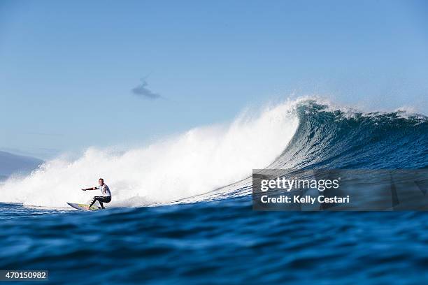 Taj Burrow of Australia advanced to the quarter finals of the Drug Aware Margaret River Pro after winning his round 4 heat at the main break on April...