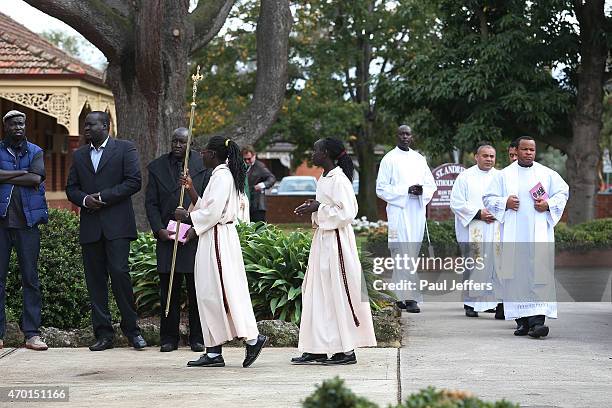 Family and friends attended the funeral of children Bol, Anger and Madit who were tragically killed when their mother Akon Goude veered off the road...