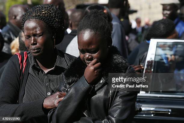 Family and friends attended the funeral of children Bol, Anger and Madit who were tragically killed when their mother Akon Goude veered off the road...