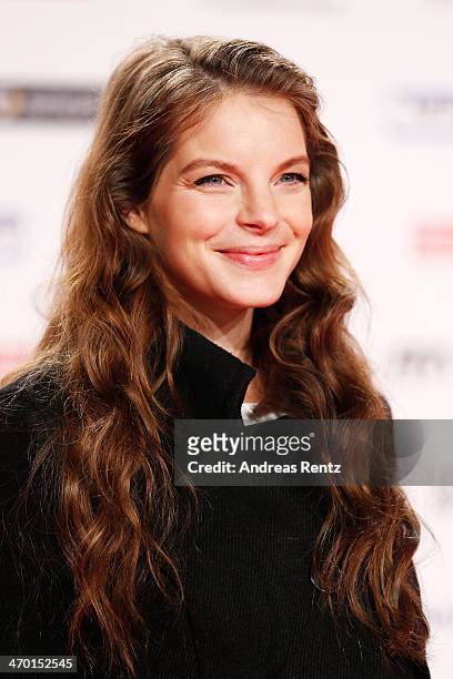 Yvonne Catterfeld attends the World premiere of Stromberg - Der Film at Cinedom Koeln on February 18, 2014 in Cologne, Germany.