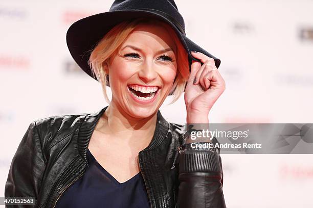 Annica Hansen attends the World premiere of Stromberg - Der Film at Cinedom Koeln on February 18, 2014 in Cologne, Germany.