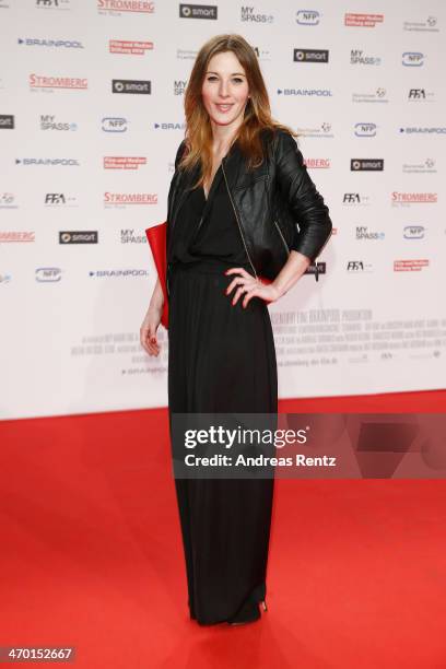 Jeannine Michaelsen attends the World premiere of Stromberg - Der Film at Cinedom Koeln on February 18, 2014 in Cologne, Germany.