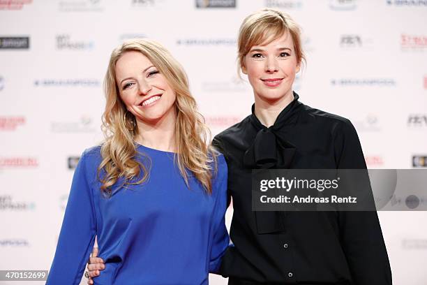 Diana Staehly and Milena Dreissig attend the World premiere of Stromberg - Der Film at Cinedom Koeln on February 18, 2014 in Cologne, Germany.