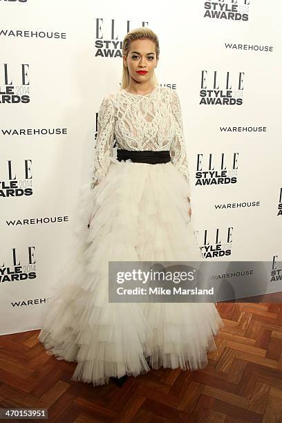 Singer Rita Ora attends the Elle Style Awards 2014 at one Embankment on February 18, 2014 in London, England.
