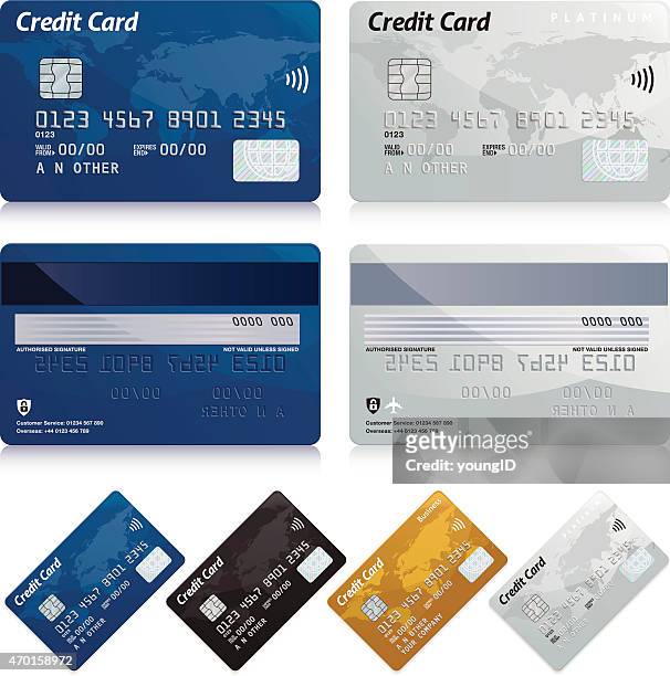 credit cards - cut out stock illustrations