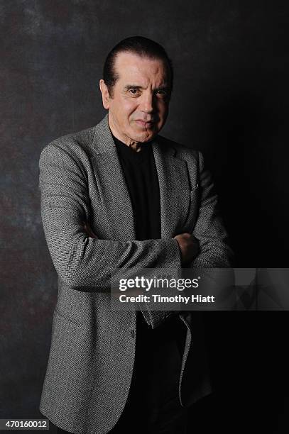 Actor Chazz Palminteri poses backstage at the 'A BRONX TALE' Screening at Virginia Theatre during EBERTFEST 2015 on April 17, 2015 in Champaign,...