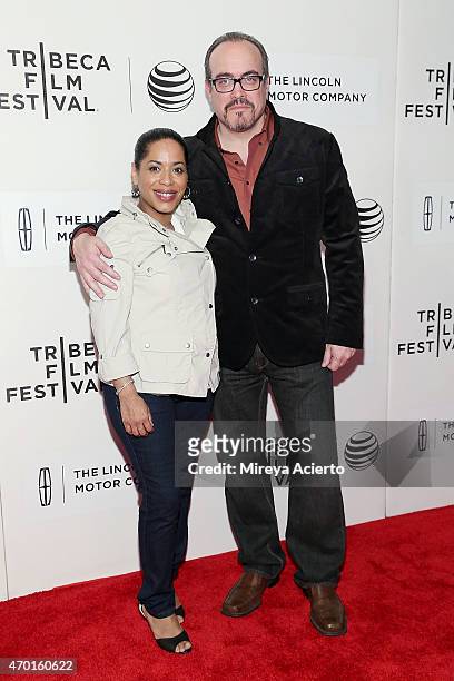 Actors Liza Colon-Zayas and David Zayas attend the world premiere of "The Wannabe" during the 2015 Tribeca Film Festival at BMCC Tribeca PAC on April...