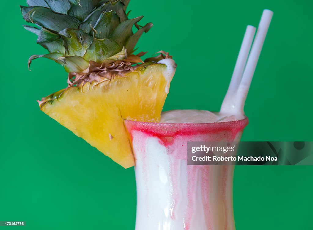 Delicious exotic and tropical pina colada drink photographed...