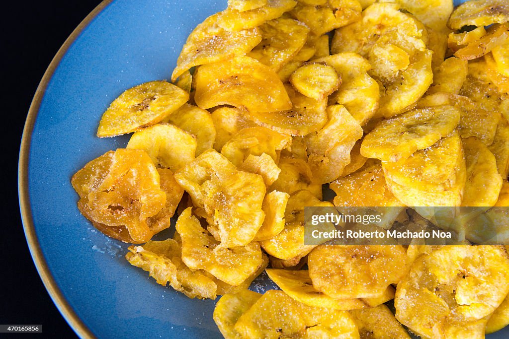 Cuban Cuisine: delicious green plantain salty chips or fries...