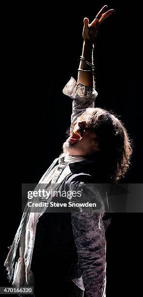 Vocalist Kelly Hansen of Foreigner performs in front of a sold-out crowd at Route 66 Casinos Legends Theater on April 17, 2015 in Albuquerque, New...