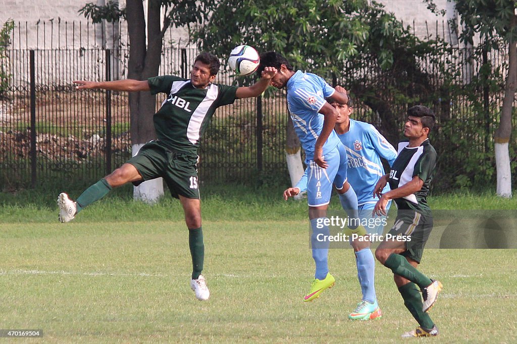 Pakistani players of HBL & PAF football teams struggling to...