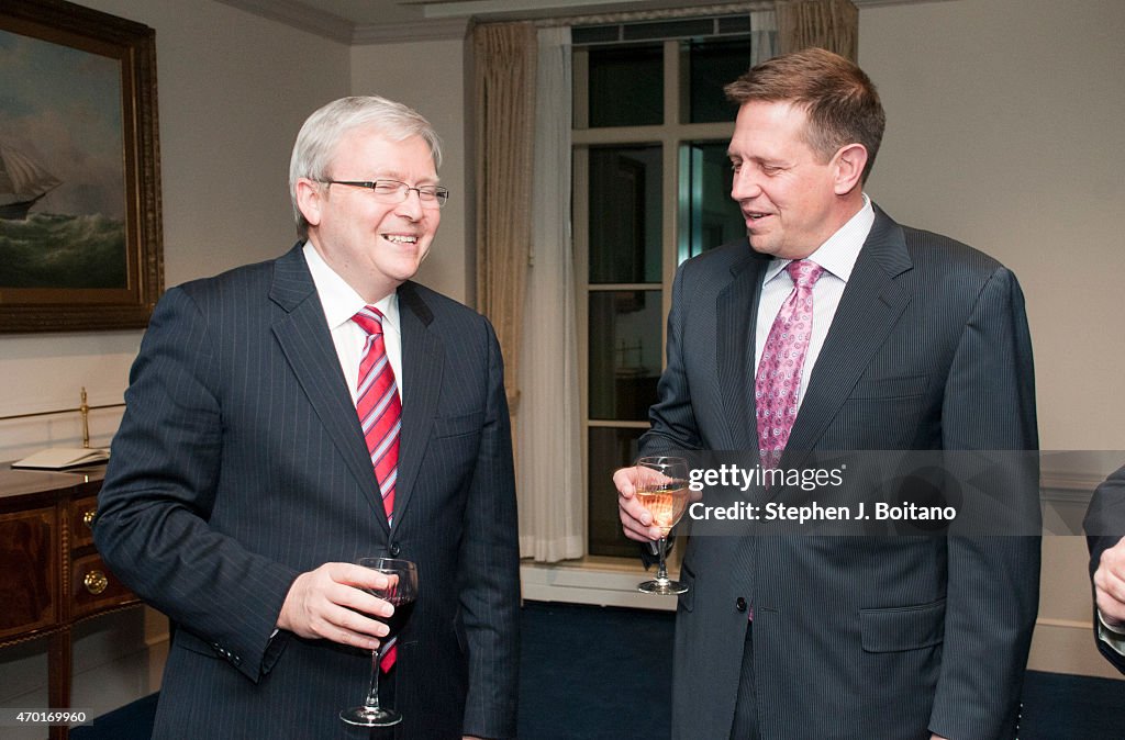 Foreign Minister Kevin Rudd meets with Dr. Peter R. Lavoy...
