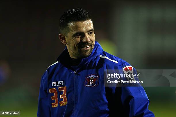 Nacho Novo of Carlisle United looks on during the pre match warm up prior to the Sky Bet League One match between Coventry City and Carlisle United...