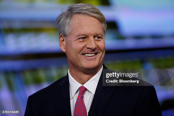 John Donahoe, president and chief executive officer of eBay Inc., smiles during a Bloomberg Television interview in New York, U.S., on Tuesday, Feb....