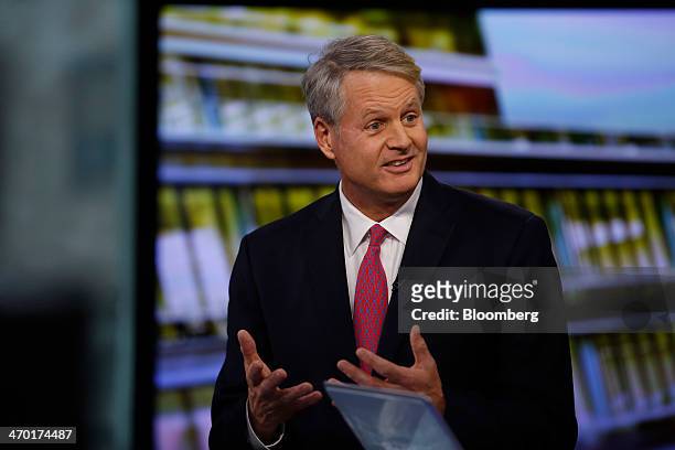John Donahoe, president and chief executive officer of eBay Inc., speaks during a Bloomberg Television interview in New York, U.S., on Tuesday, Feb....