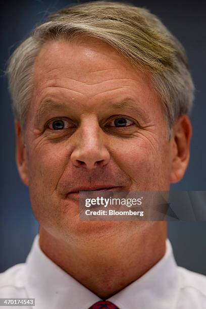 John Donahoe, president and chief executive officer of eBay Inc., speaks during an interview in New York, U.S., on Tuesday, Feb. 18, 2014. Donahoe...