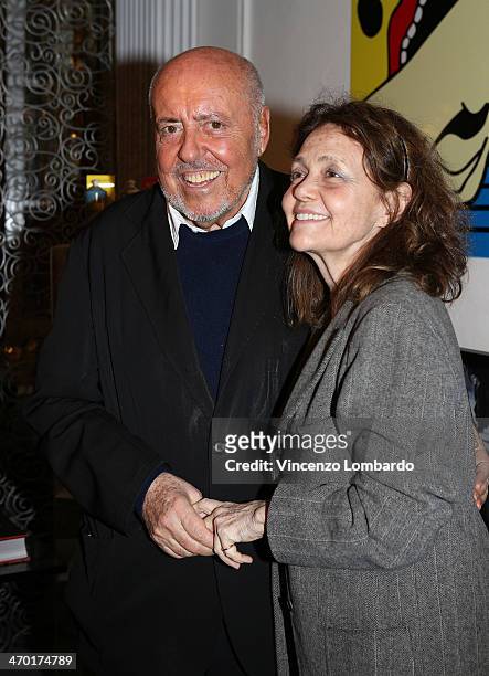 Elio Fiorucci and Milly Moratti attend the Art Therapy By Elio Fiorucci - Milan Fashion Week Womenswear Autumn/Winter 2014 on February 18, 2014 in...