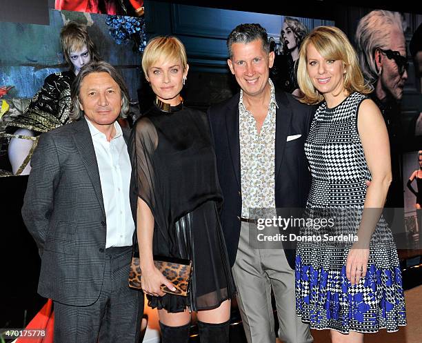 Designer Leon Max, model/actress Amber Valletta Editor in Chief, W Magazine, Stefano Tonchi and Publisher, W Magazine, Lucy Kriz attend "W Stories"...