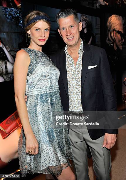 Model Angela Lindvall and Editor in Chief, W Magazine, Stefano Tonchi attend "W Stories" presented by Leon Max and hosted by Stefano Tonchi, Leon Max...