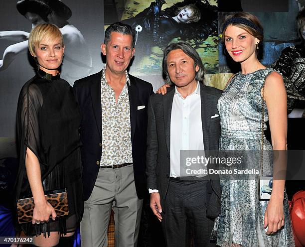 Model/actress Amber Valletta, Editor in Chief, W Magazine, Stefano Tonchi, Designer Leon Max and model Angela Lindvall attend "W Stories" presented...