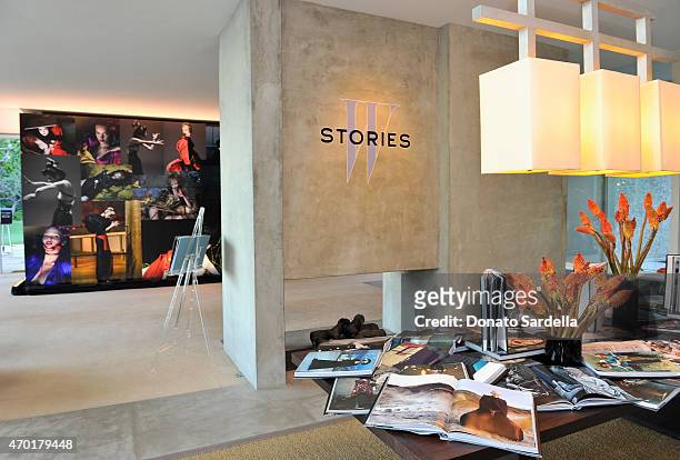 General view of the atmosphere at "W Stories" presented by Leon Max and hosted by Stefano Tonchi, Leon Max and Amber Valletta at a private residence...