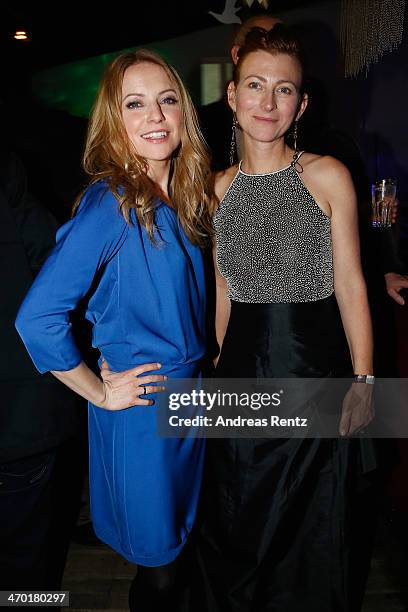 Diana Staehly and Tatjana Alexander attend the after show party to the World premiere of Stromberg - Der Film at Diamonds on February 18, 2014 in...