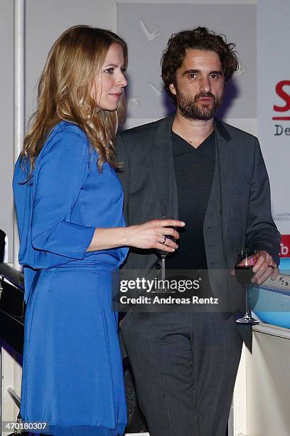 Diana Staehly and Oliver Wnuk attend the after show party to the World premiere of Stromberg - Der Film at Diamonds on February 18, 2014 in Cologne,...