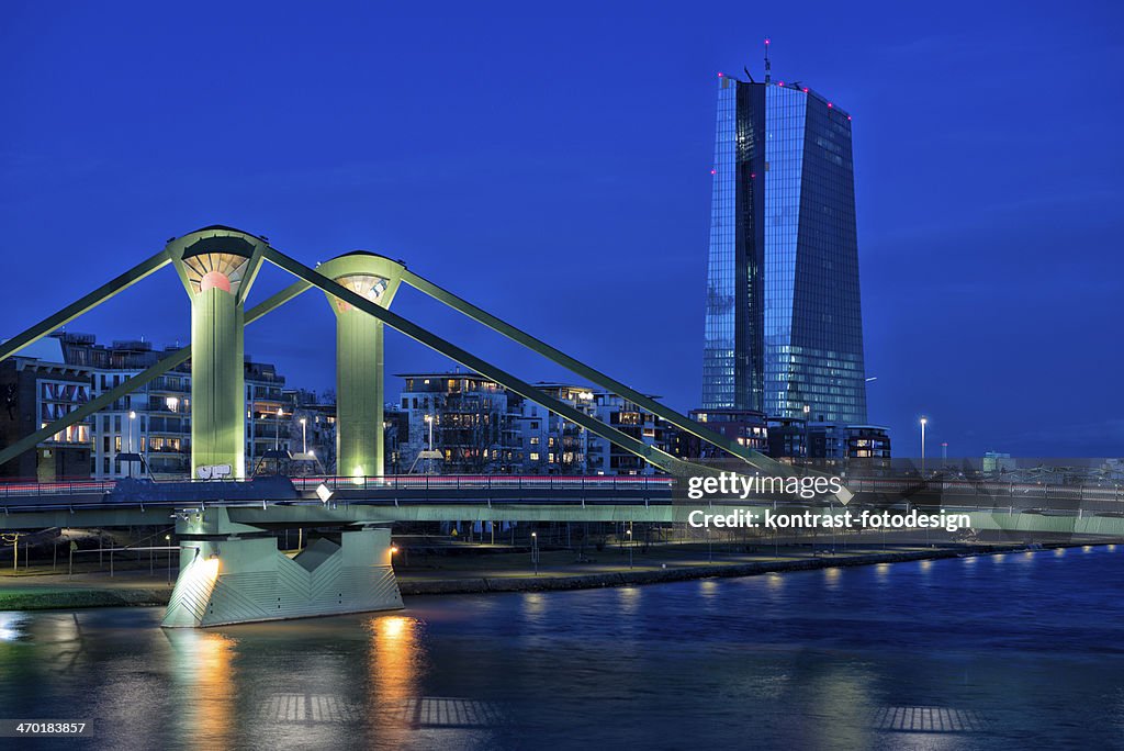 Skyline, den EZB EZB, die Europäische Zentralbank, Frankfurt, Main, Deutschland