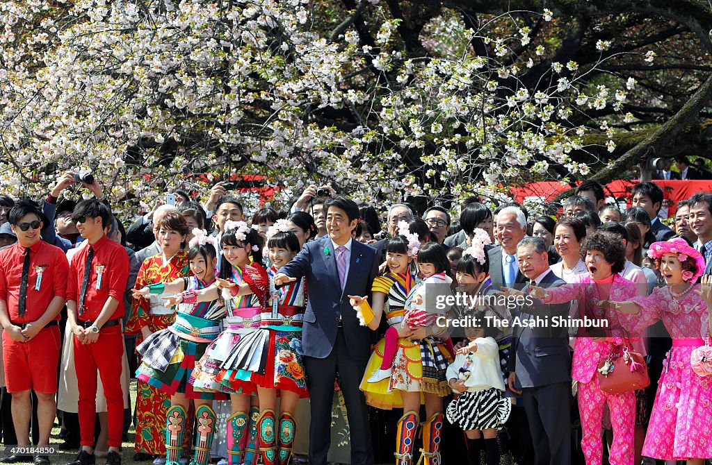 Prime Minister Shinzo Abe Hosts Cherry Blossom Viewing Party