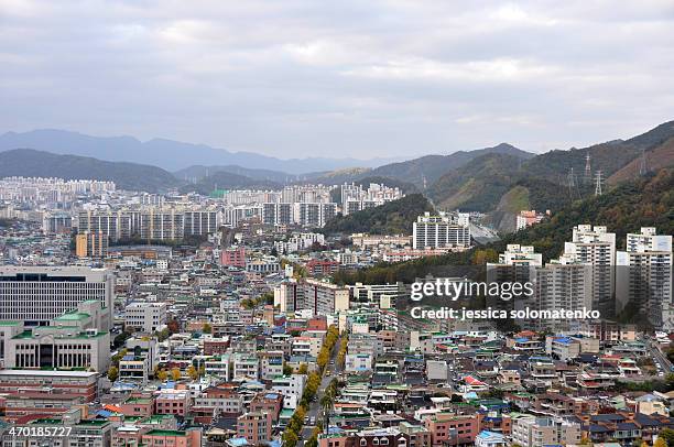 view of gwangju city - gwangju south korea stock pictures, royalty-free photos & images