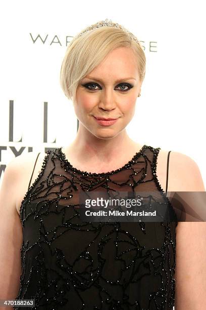 Actress Gwendoline Christie poses in the winners room at the Elle Style Awards 2014 at one Embankment on February 18, 2014 in London, England.