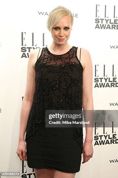 Actress Gwendoline Christie poses in the winners room at the Elle Style Awards 2014 at one Embankment on February 18, 2014 in London, England.