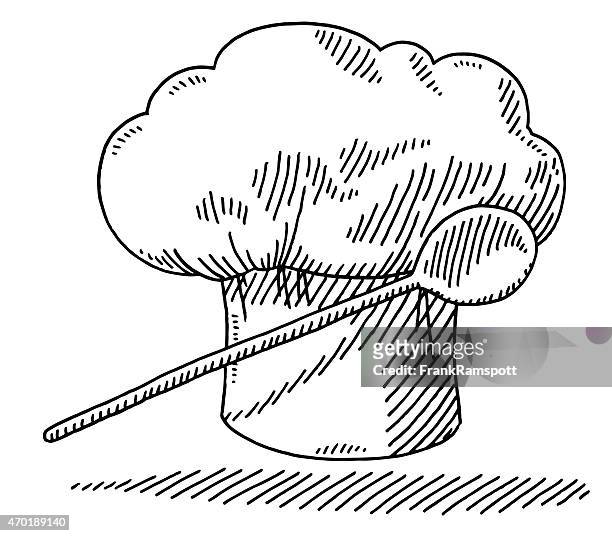 ilustrações de stock, clip art, desenhos animados e ícones de chapéu de cozinha cozinhar colher símbolo de desenho - wooden spoon
