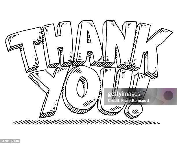 danke-text-zeichnung - thank-you-englischer-satz stock-grafiken, -clipart, -cartoons und -symbole