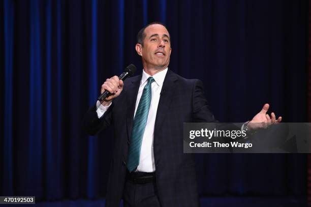 Jerry Seinfeld visits "The Tonight Show Starring Jimmy Fallon" at Rockefeller Center on February 18, 2014 in New York City.