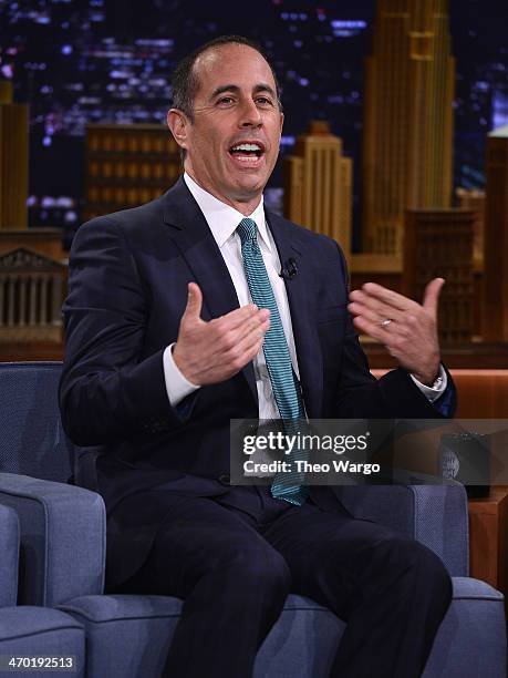 Jerry Seinfeld visits "The Tonight Show Starring Jimmy Fallon" at Rockefeller Center on February 18, 2014 in New York City.