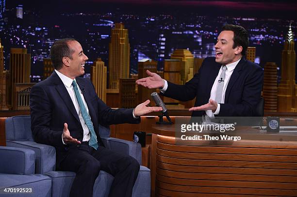 Jerry Seinfeld visits "The Tonight Show Starring Jimmy Fallon" at Rockefeller Center on February 18, 2014 in New York City.