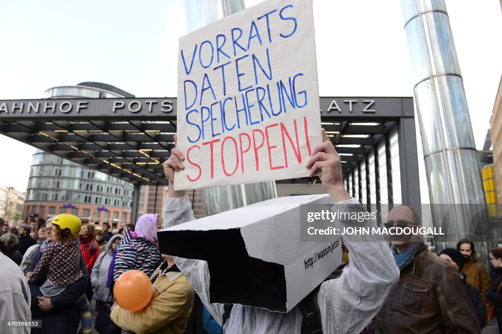 GERMANY-US-EU-GOVERNMENT-TRADE-TTIP-DATA PRESERVATION-PROTEST