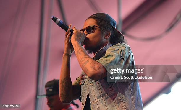 Rapper Ab-Soul performs onstage during the 2015 Coachella Music Festival at The Empire Polo Club on April 17, 2015 in Indio, California.